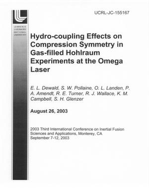 Hydro-Coupling Effects on Compression Symmetry in Gas-Filled Hohlraum Experiments at the Omega Laser