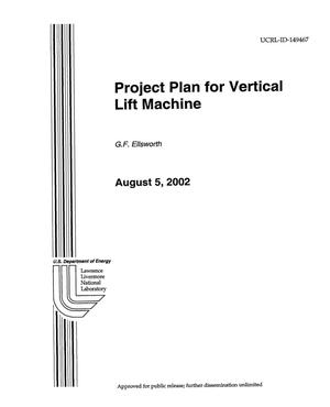 Project Plan for Vertical Lift Machine