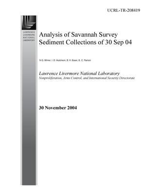Analysis of Savannah Survey Sediment Collections of 30 Sep 04