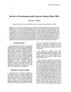 Review of Non-Neutron and Neutron Nuclear Data, 2004.