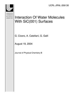 Interaction Of Water Molecules With SiC(001) Surfaces