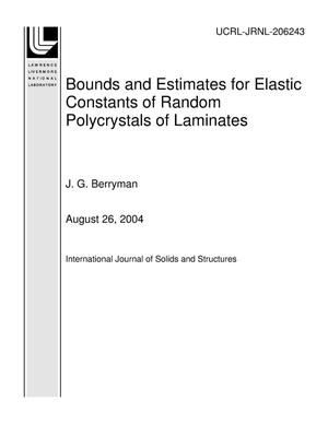 Bounds and Estimates for Elastic Constants of Random Polycrystals of Laminates