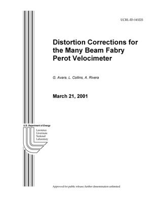 Distortion Correction for the Many Beam Fabry Perot Velocimeter