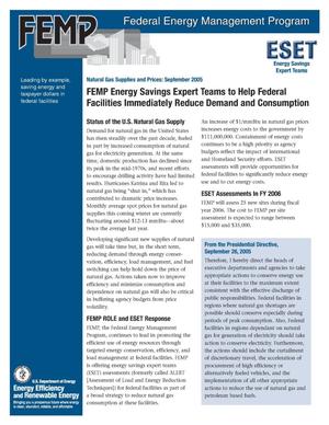 FEMP Energy Savings Expert Teams (ESET) to Help Federal Facilities Immediately Reduce Demand and Consumption