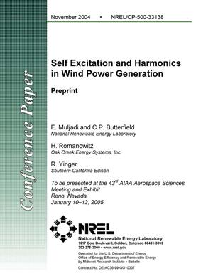Self Excitation and Harmonics in Wind Power Generation: Preprint