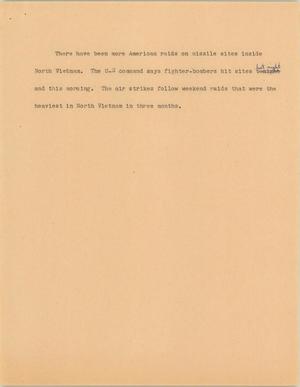 Primary view of object titled '[News Script: American raids on military sites]'.