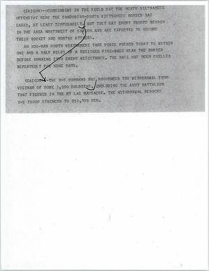 Primary view of object titled '[News Script: Vietnam update]'.