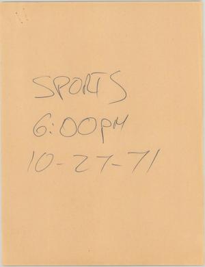 [News Script: Sports - 6:00 p.m.]