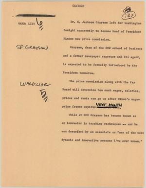 Primary view of object titled '[News Script: Grayson]'.