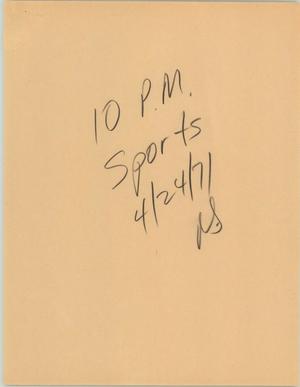[News Script: 10 p.m. sports]