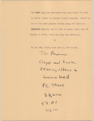 Primary view of object titled '[News Script: Scotch/ Sports]'.