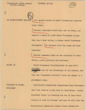 Primary view of object titled '[News Script: Vietnam, et all]'.
