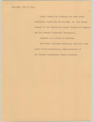 Primary view of object titled '[News Script: Mutscher man of the year]'.