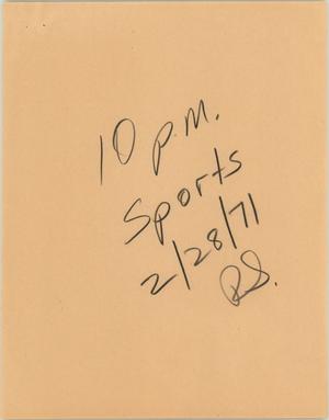 [News Script: Sports Segment, February 28, 1971]