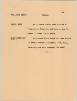 Primary view of object titled '[News Script: General]'.