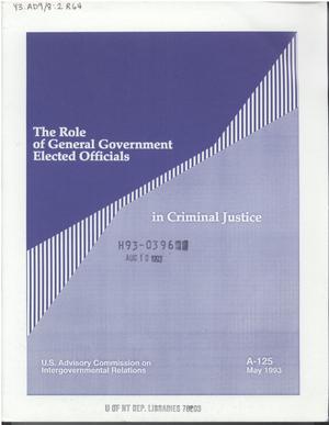 The Role of general government elected officials in criminal justice