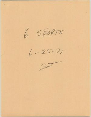 Primary view of object titled '[News Script: 6pm Sports update]'.