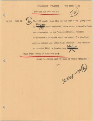 Primary view of object titled '[News Script: Fulminatin Fulshear]'.