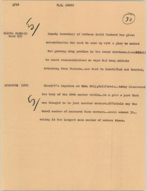 Primary view of object titled '[News Script: G. I. drugs]'.