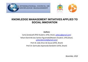 Primary view of object titled 'Knowledge Management Initiatives Applied to Social Innovation'.