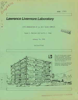 LPTR irradiation of LLL BK-7 glass samples