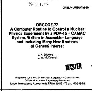 ORCODE. 77: a computer routine to control a nuclear physics experiment by a PDP-15 + CAMAC system, written in assembler language and including many new routines of general interest