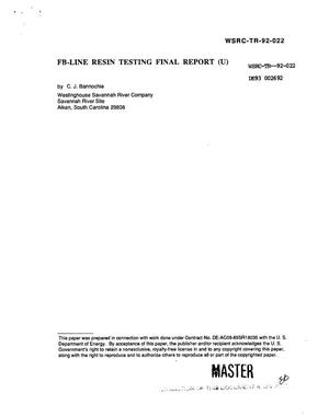 FB-Line resin testing final report