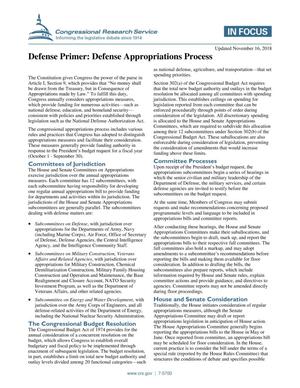 Defense Primer: Defense Appropriations Process