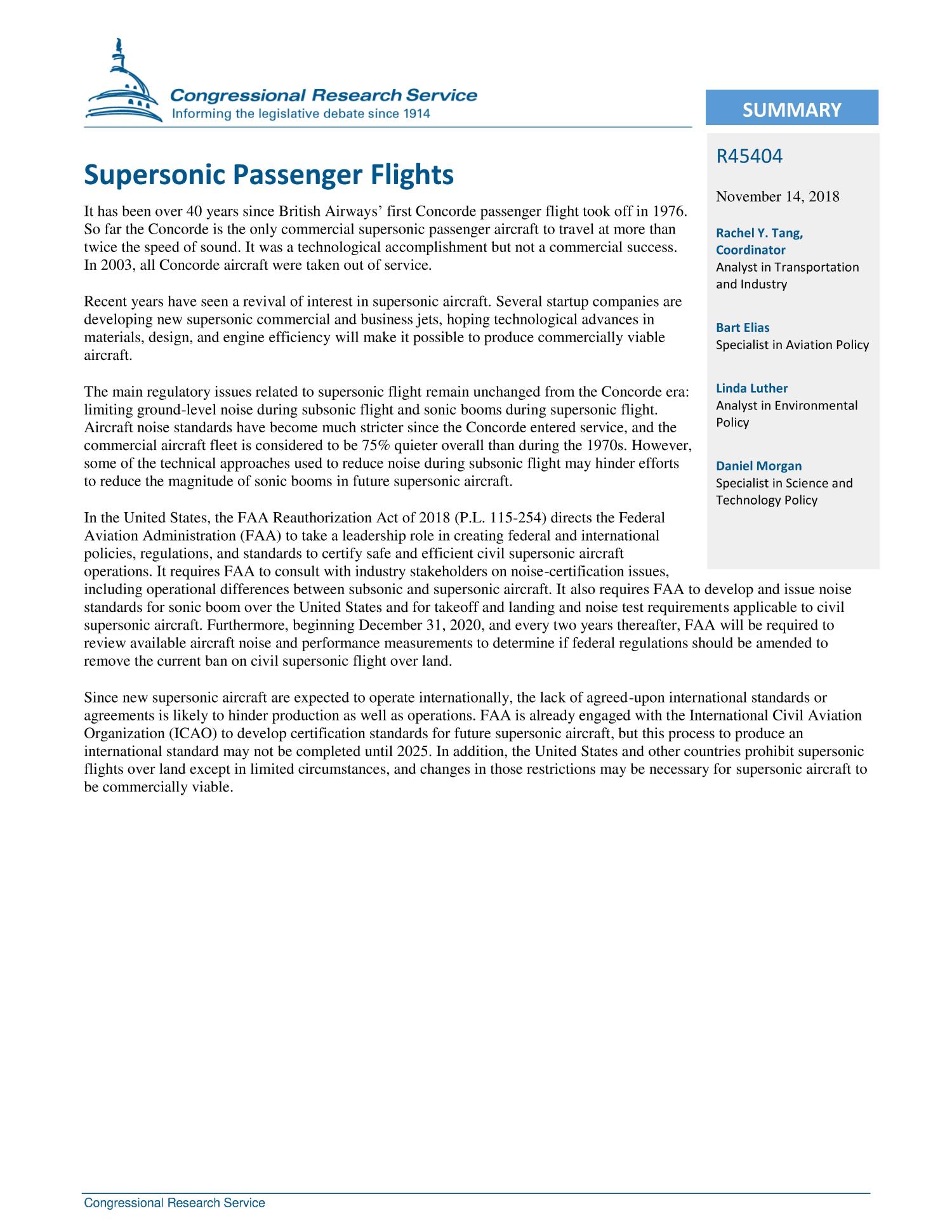 Supersonic Passenger Flights
                                                
                                                    [Sequence #]: 2 of 18
                                                
