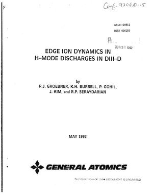 Edge ion dynamics in H-mode discharges in DIII-D