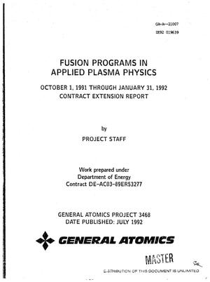 Fusion programs in Applied Plasma Physics