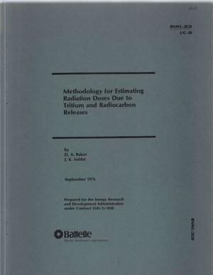 Primary view of object titled 'Methodology for estimating radiation doses due to tritium and radiocarbon releases. [Health hazards from thermonuclear reactors]'.