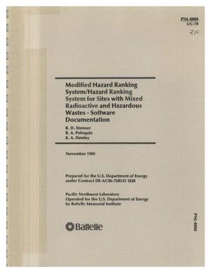 Modified Hazard Ranking System/Hazard Ranking System for sites with mixed radioactive and hazardous wastes: Software documentation