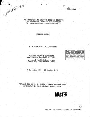 Assessment and Study of Existing Concepts and Methods of Cryogenic Refrigeration for Superconducting Transmission Cables. Progress Report, 1 September 1975--31 October 1975. [Operation of Helium Liquefiers]