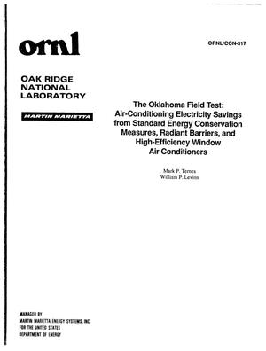 The Oklahoma Field Test: Air-conditioning electricity savings from standard energy conservation measures, radiant barriers, and high-efficiency window air conditioners