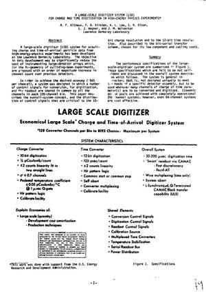 Large-scale digitizer system (LSD) for charge and time digitization in high-energy physics experiments