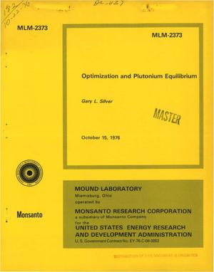 Optimization and plutonium equilibrium