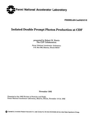 Isolated double prompt photon production at CDF
