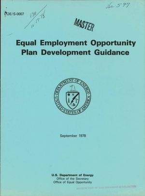 Equal employment opportunity plan development guidance