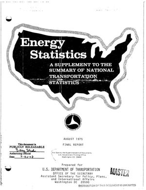 Energy statistics. A supplement to the summary of national transportation statistics