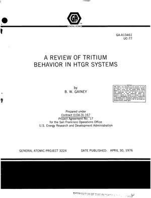 Review of tritium behavior in HTGR systems