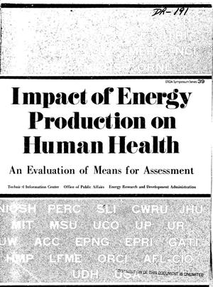 Impact of Energy Production on Human Health: An Evaluation for Means for Assessment