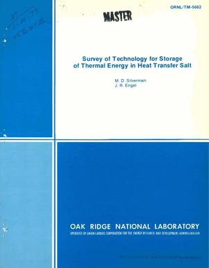 Primary view of object titled 'Survey of technology for storage of thermal energy in heat transfer salt'.