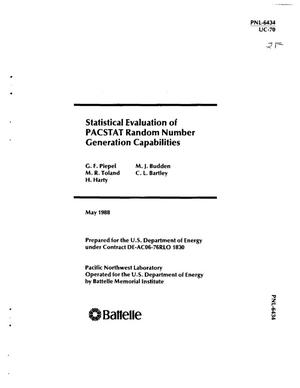 Statistical evaluation of PACSTAT random number generation capabilities