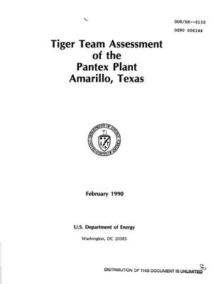 Tiger Team Assessment of the Pantex Plant, Amarillo, Texas