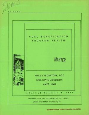 Coal benefication program review