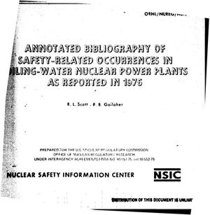 Annotated bibliography of safety-related occurrences in boiling-water nuclear power plants as reported in 1976