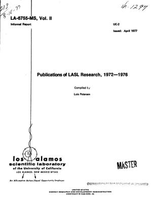 Publications of LASL research, 1972--1976. [Indexes to vol. I]