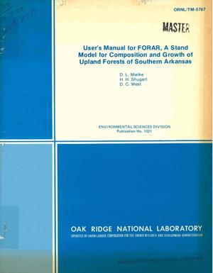 User&#x27;s manual for FORAR: a stand model for composition and growth of upland forests of southern Arkansas