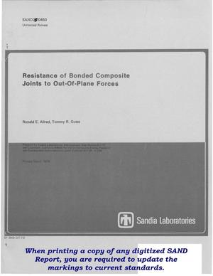 Resistance of bonded composite joints to out-of-plane forces
